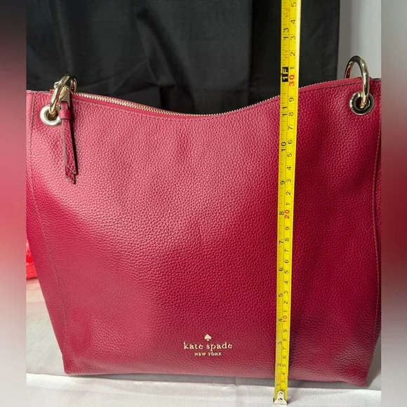 Kate Spade pebbled leather burgundy tote bag - Picture 15 of 15